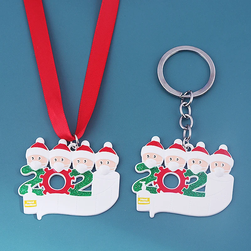 Рождественское украшение 2020 цепочка для ключей с Санта Клаусом Рождественская