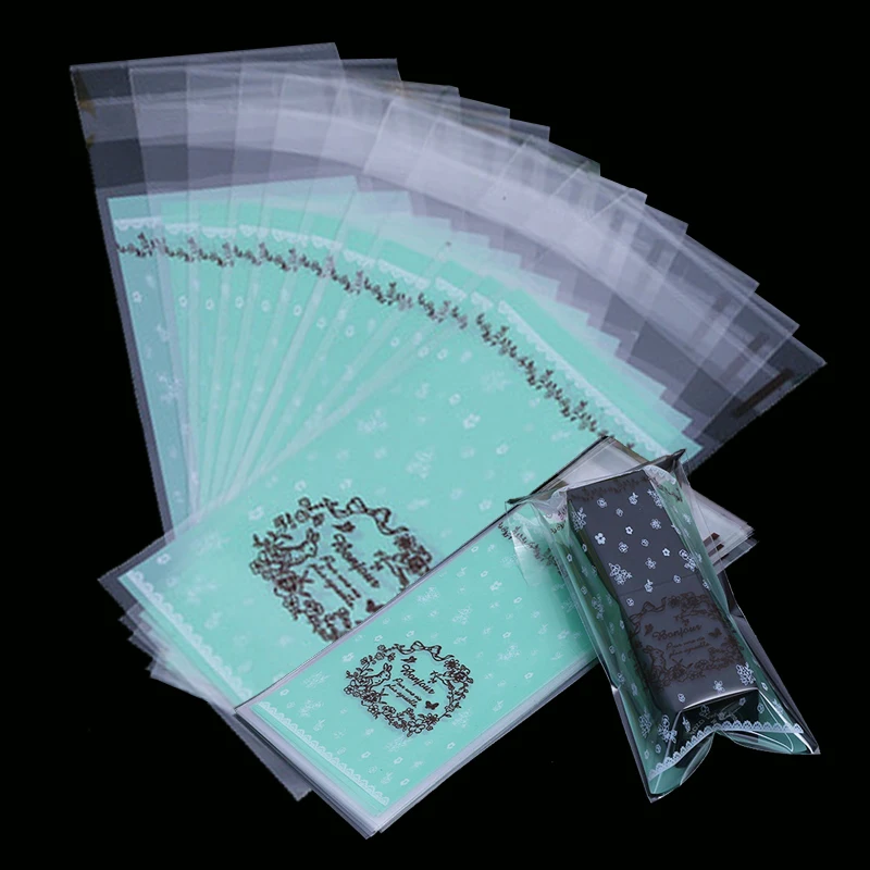 

100Pcs/Lot Mini Plastic Cookie Packaging 5x10cm Cupcake Wrapper Bags Opp Self Adhesive Bags Gft Bag Candy Bag Lipstick Package