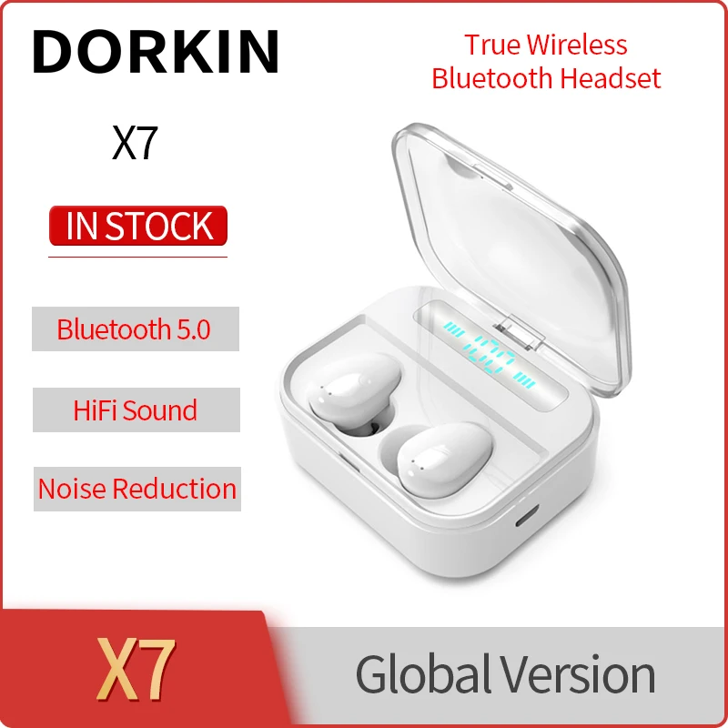 

DORKIN X7 Bluetooth Earphone Touch Control Headset HiFi Sound True Wireless Headphones Intelligent Noise Reduction LED Earbuds