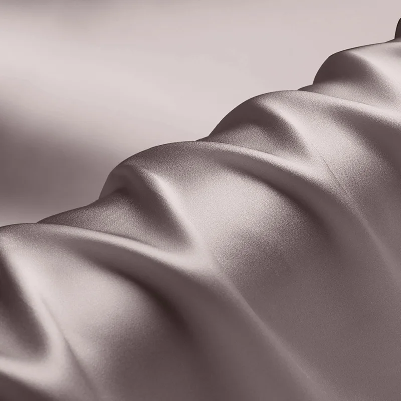 

100% silk charmeuse satin 19mm 114cm(45") width cold taupe color mulberry silk fabric NO.59