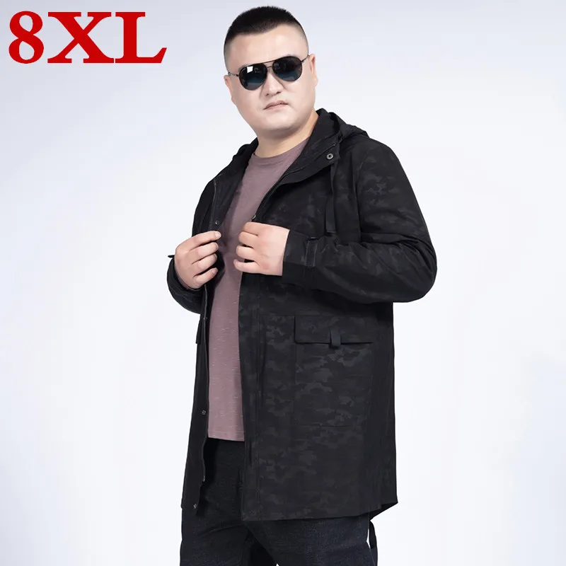 

8XL New plus 7XL size 6XL fashion high quality Causal men long windbreaker coats