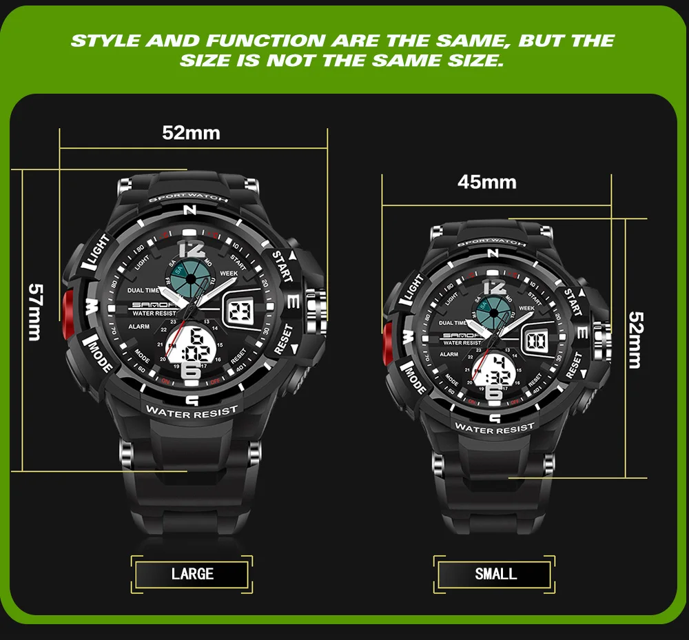 SANDA Sport LED Digital Men Watches Luxury Fashion Waterproof Wristwatch Outdoor Week Display Clock 289 Relogio Masculino | Наручные часы