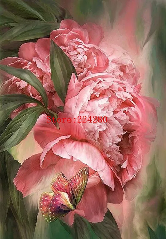 

Цветы и картина "Бабочки" искусство рукоделие 14CT холст без принта ручная вышивка DMC наборы для вышивки крестиком DIY домашний декор