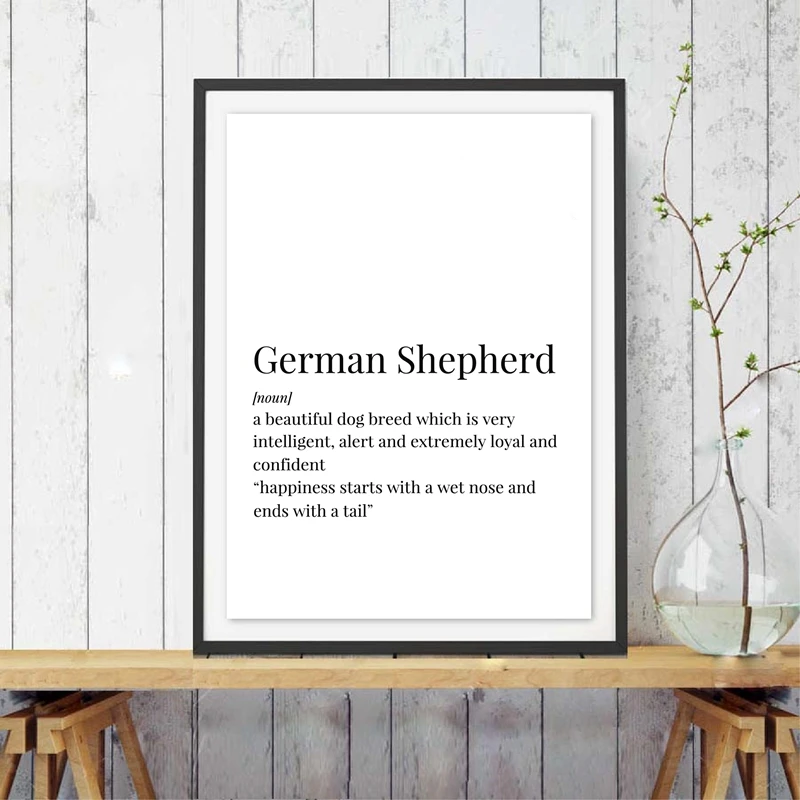 German Shepherd Definition Canvas Painting Art Print Poster Sign Gift Picture Home Room Decor Wall Deco | Дом и сад