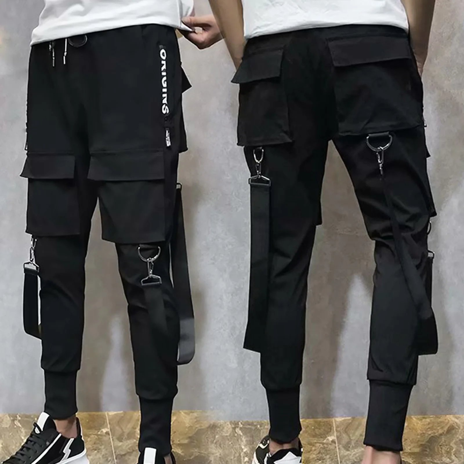 

Men's Personality Casual Breathable Harem Cropped Pants Soft Comfortable With Ribbon For Spring