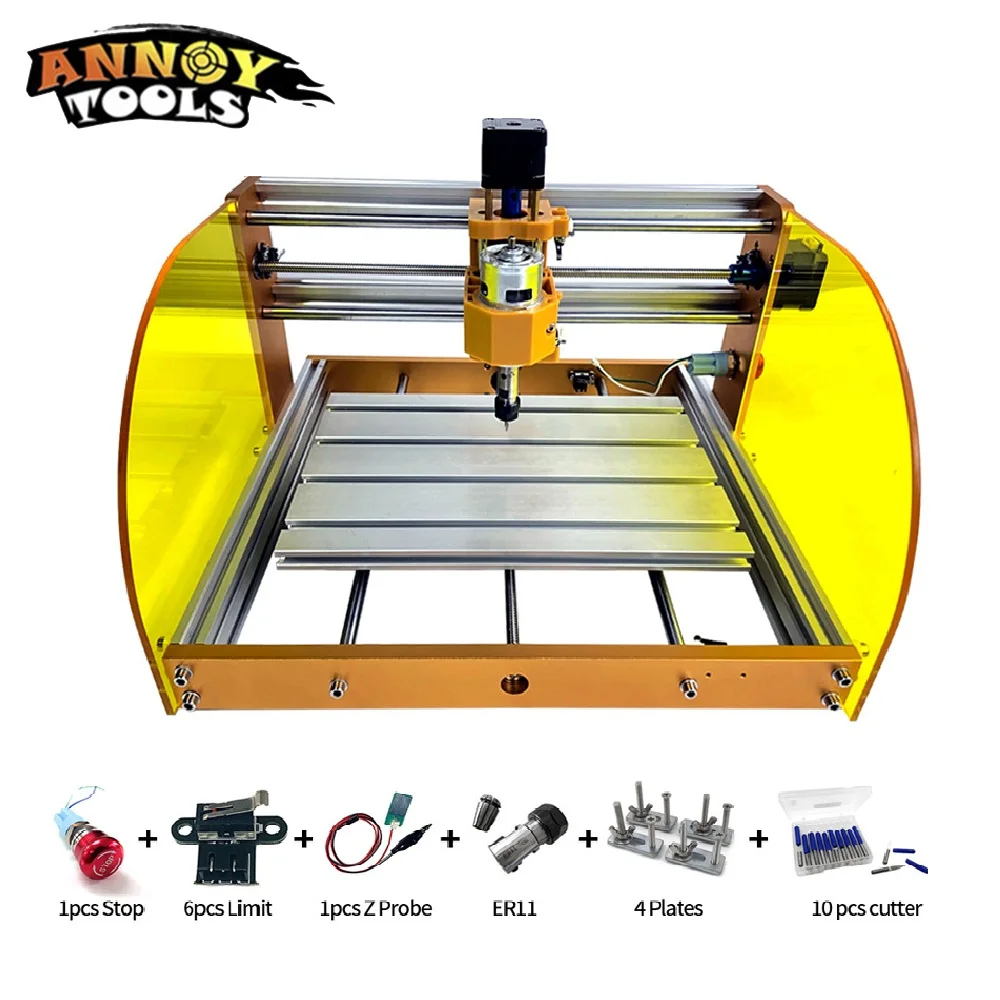 CNC Router Machine 30*18-PROVer with GRBL Offline Control, Limit Switches & Emergency-Stop, XYZ Working Area 300 x 180 x 45mm