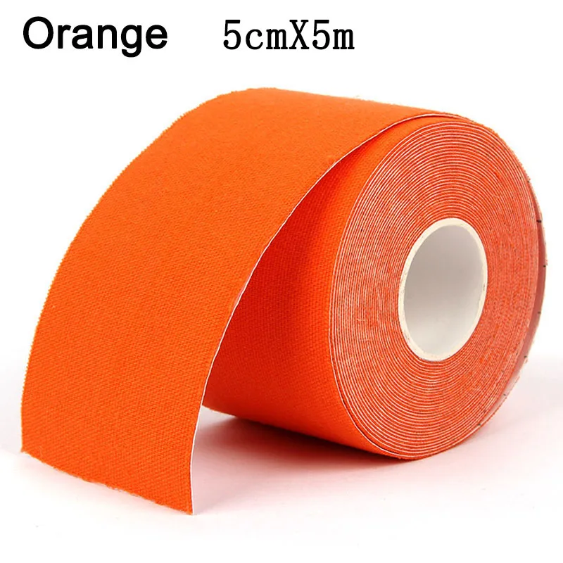 Orange Медицинский клей, кинезиологическая лента, рулон спандкс, эластопласт, спортивный, ОБВЯЗОЧНЫЙ, фитнес-протектор, водонепроницаемый, спортивный, безопасный, для мышц - Цвет: Orange