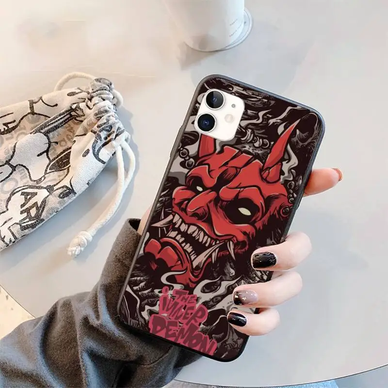 

Oni Hannya Demon Mask Phone Cases for iPhone 11 12 mini pro XS MAX 8 7 6 6S Plus X 5S SE 2020 XR