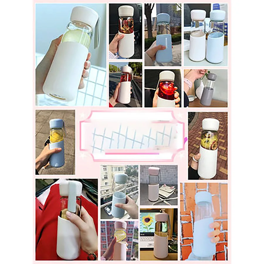 Корейские милые махровые носки Стекло бутылка для воды милый кот &quotMy Bottle&quot 500 мл