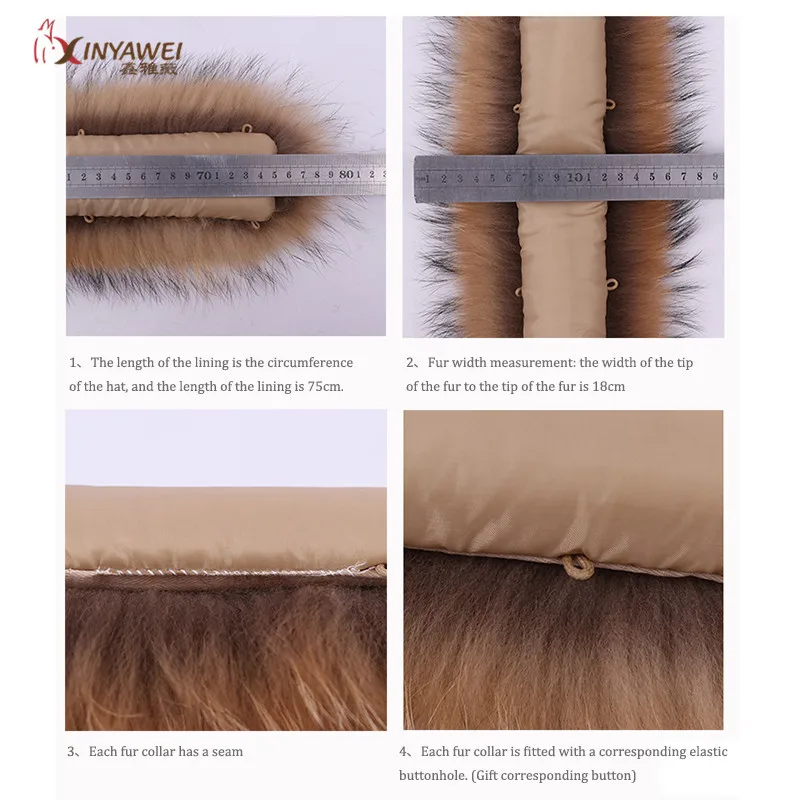 

2019 Genuine Raccoon Fur Collar Cropped Hood Scarf Winter Down Coat With Fur Strip Real Collar Fur Cuff Accessories Child Fur