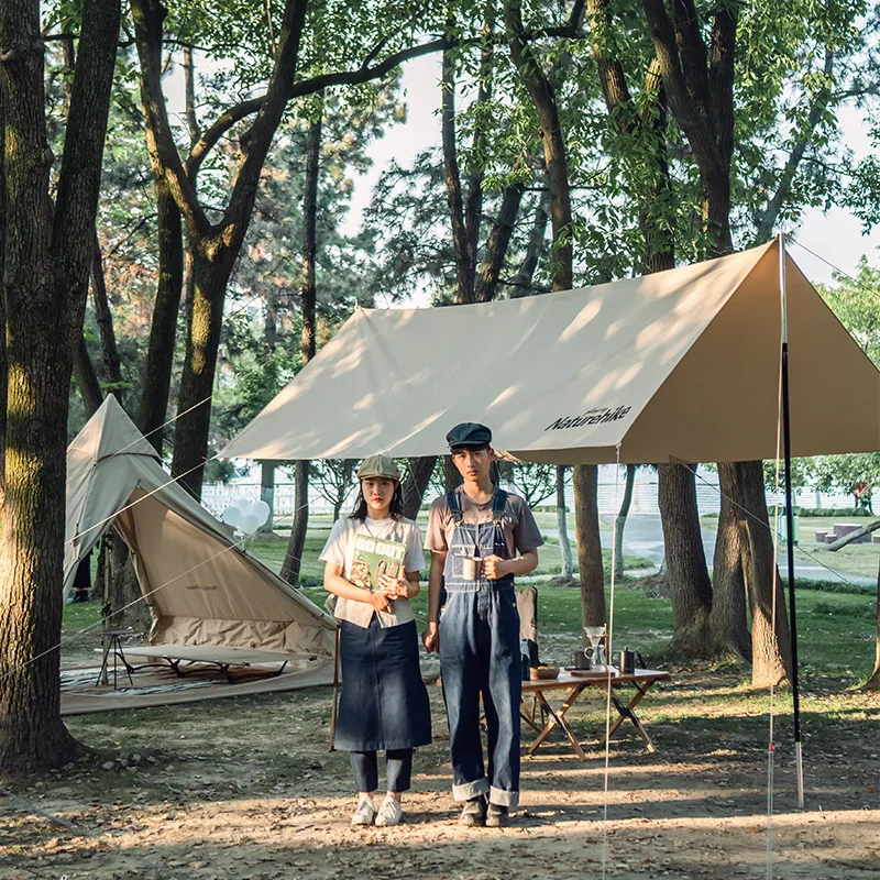 Bestellen Naturehike Outdoor Ultra Licht Camping Baumwolle Tuch Baldachin 5-8 Person Baldachin Sonnenschirm Familie Wasserdichte Plane Zelt NH20TM003