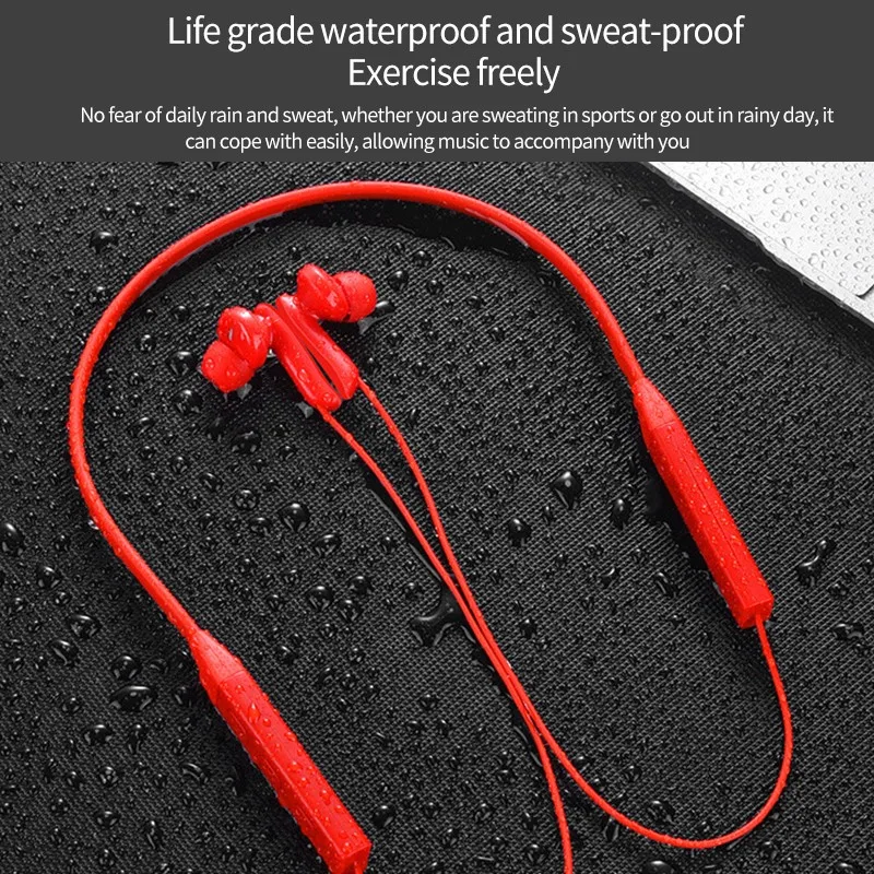 

Магнитные подвесные Bluetooth-наушники, HD-звонки, стерео, спортивные водонепроницаемые наушники, беспроводная гарнитура с шейным ободом, наушни...