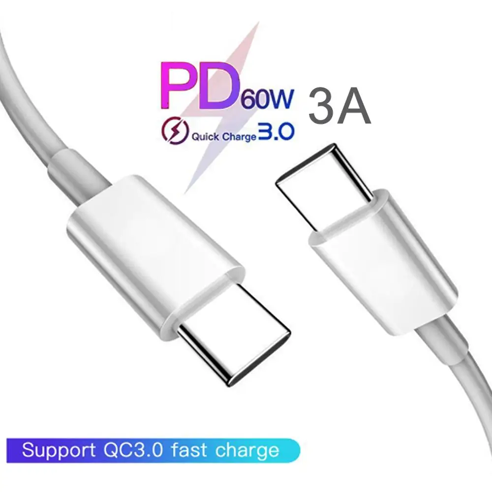 3а QC3.0 Тип C к USB кабель для смартфона поддержка PD 60 Вт Кабель быстрой зарядки Дата