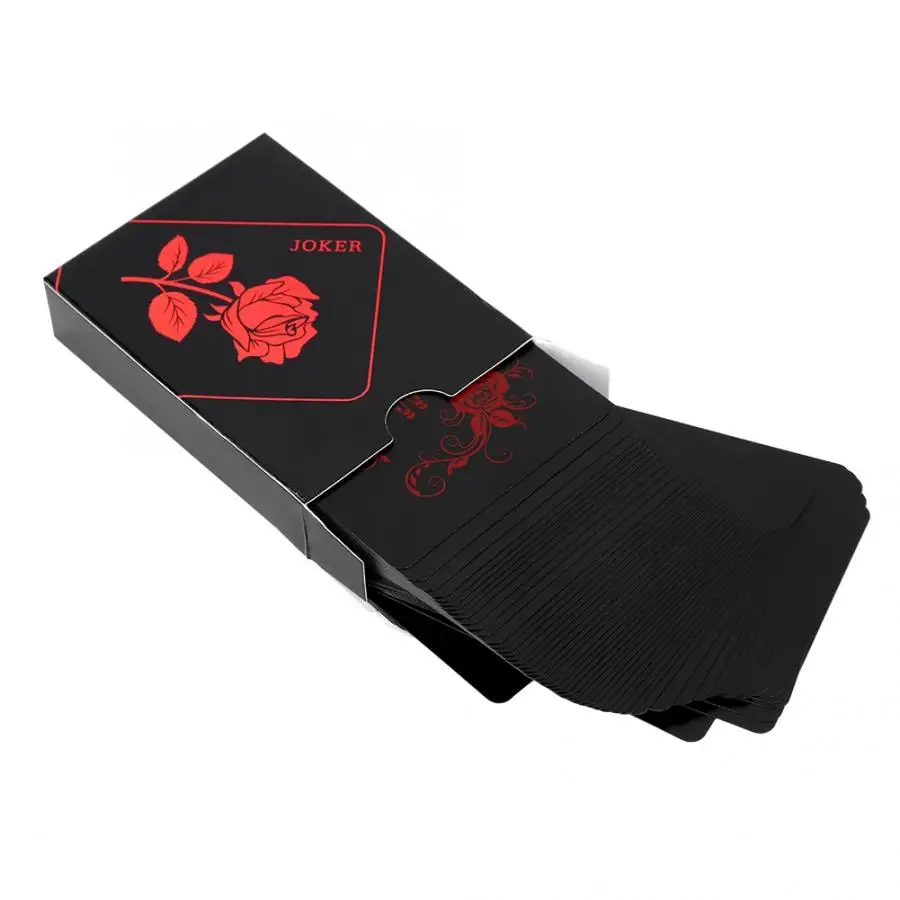 

poker Plastic Waterproof Rose Plated Black Poker Cards Deck Magic Playing Card playing cards