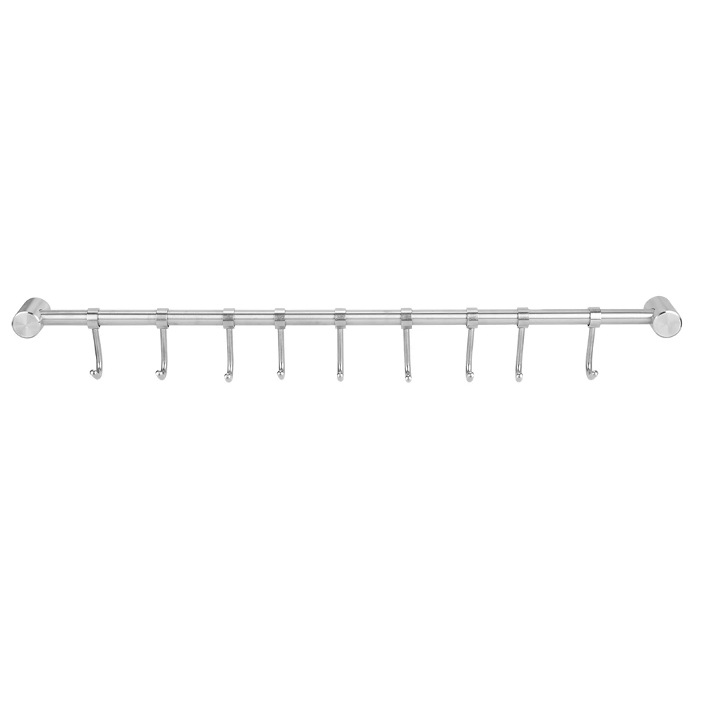 

500mm Wall Mounted Coat Rack Coat Hooks Movable Stainless Steel Hook Rack for Clothes