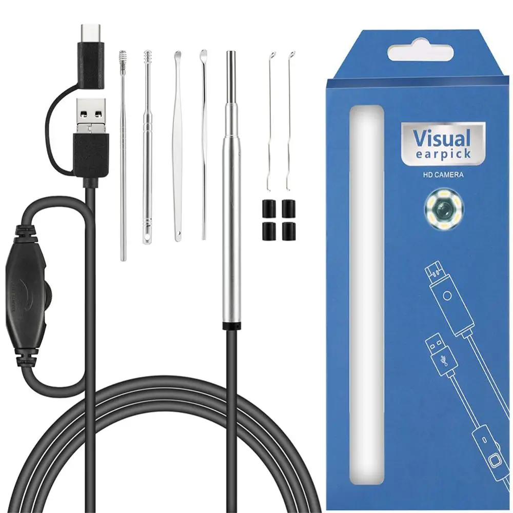 

3.9mm 720P 3in1 USB Visual Earpick Endoscope Cleaning Ear Wax Otoscope Inspection Camera Earscope Cleaner