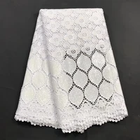 new arrival african mesh 5yards milk silk cotton cord lace fabric for party wedding bride lace fabric dress