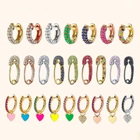 new rhinestone u shaped stud earrings paper clip metal earrings heart shaped pendant hoop earrings jewelry for women girls