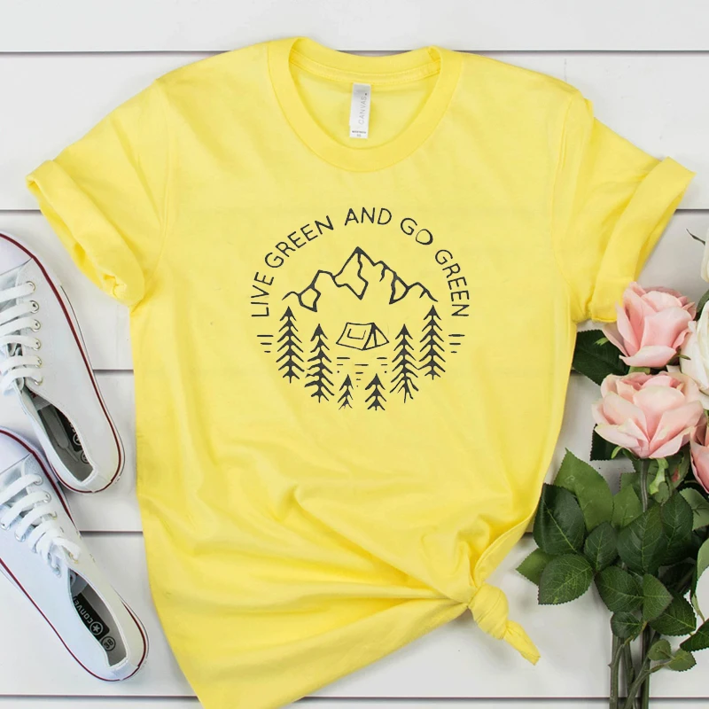 Женская Вегетарианская футболка Live Green and Go зеленая из искусственного хлопка