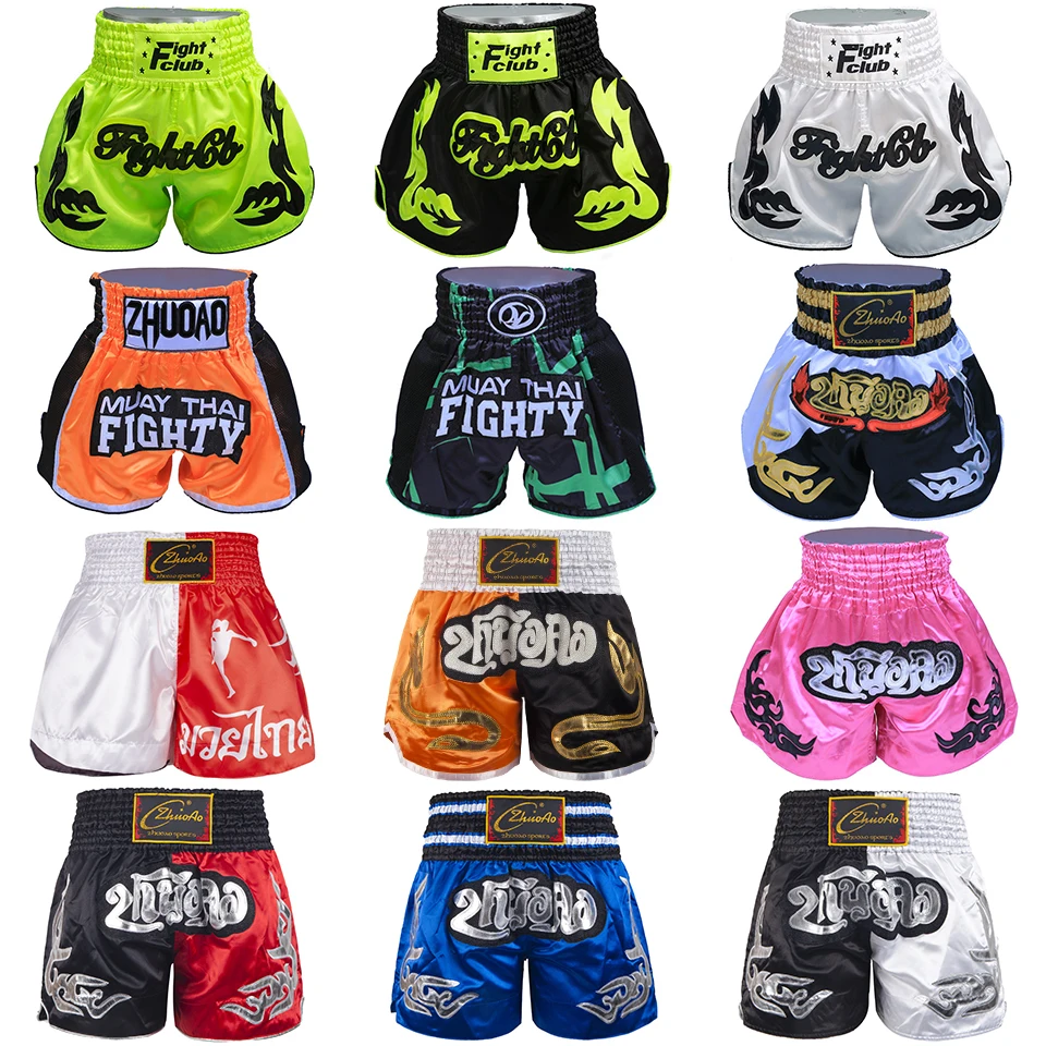 Шорты Muay Thai мужские с вышивкой спортивные бойцовские шорты для фитнеса