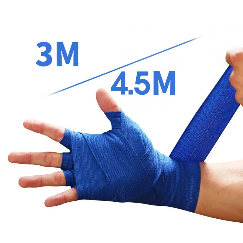 

2 Rolls 3M 4.5M Breathable Boxing Bandage Sanda Muay Thai Taekwondo Hand Gloves Wraps Boxing Handwraps for Training Bandages