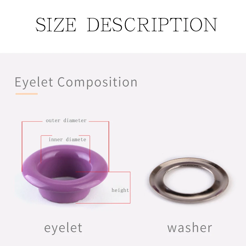 Металлические цветные Люверсы с втулкой отверстие 6 мм 100 шт. | Дом и сад