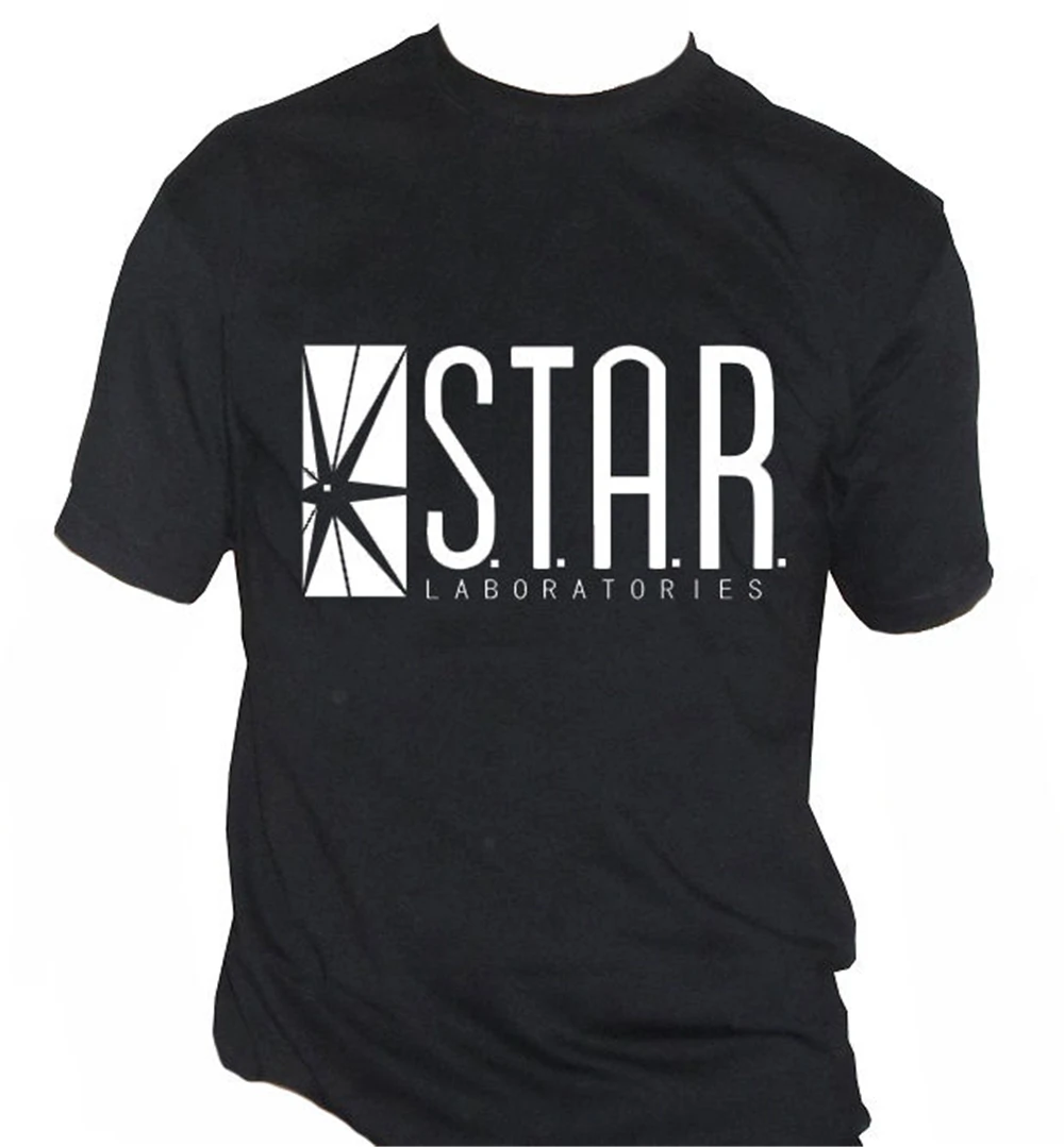 Fm10 Мужская футболка флэш логотип с надписью &quotЗвездные лаборатории&quot