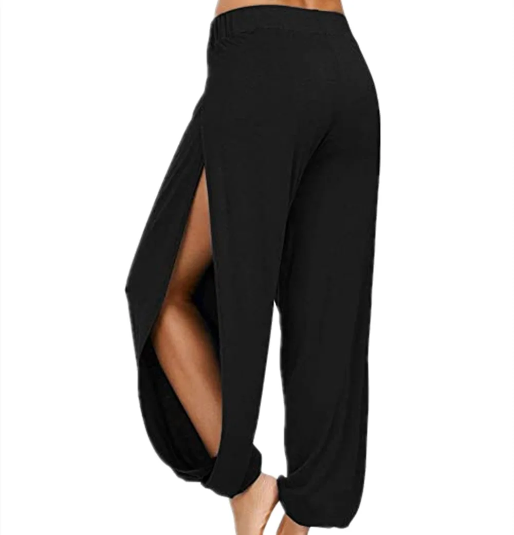 

Летние брюки-султанки FAKUNTN с высоким разрезом, Женские однотонные шаровары в стиле хиппи, широкие брюки, женские брюки