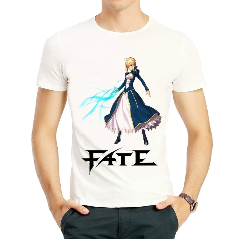 Футболка Fate Zero мужская с коротким рукавом тенниска логотипом Stay Night стильная
