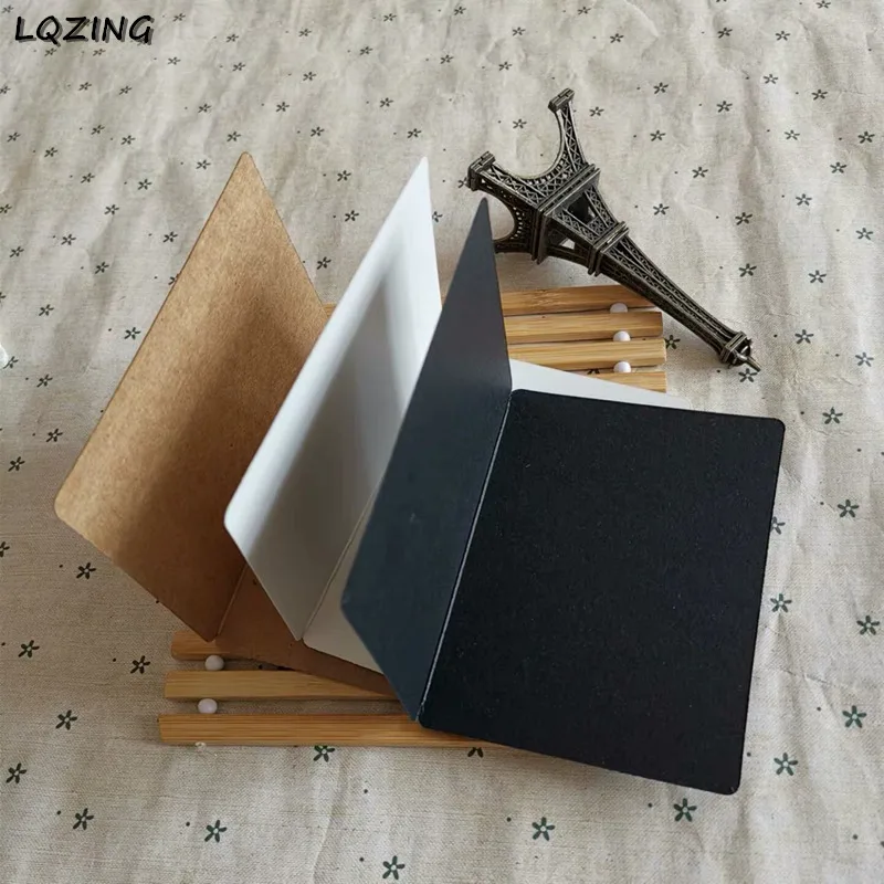 Ретро DIY Чистая крафт-бумага Пригласительные открытки крафт/черный/белый ручной