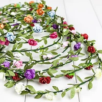 bohemian flower headbands for women bride crown hair band wedding floral headband garland girl flower wreath hair accessories