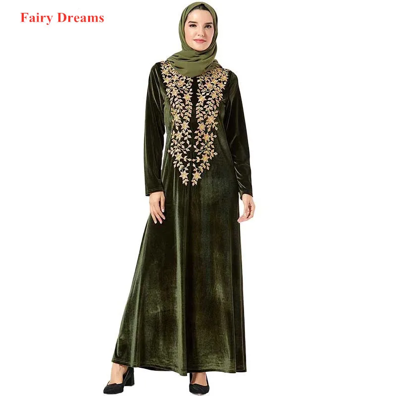 Бархатная абайя Пакистан Дубай Турция Бангладеш Amy Green Исламская одежда кафтан