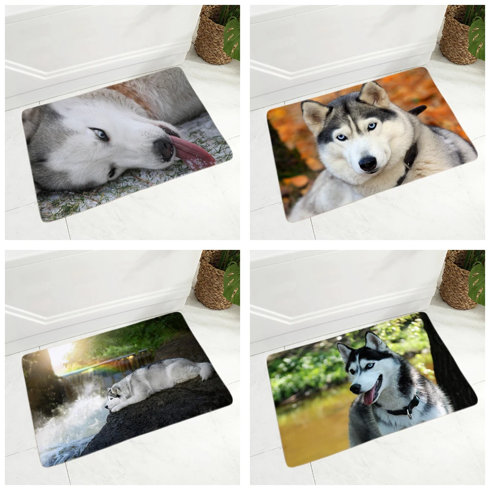 Сибирского хаски собака животное фланель ковровое покрытие коврик для прихожей