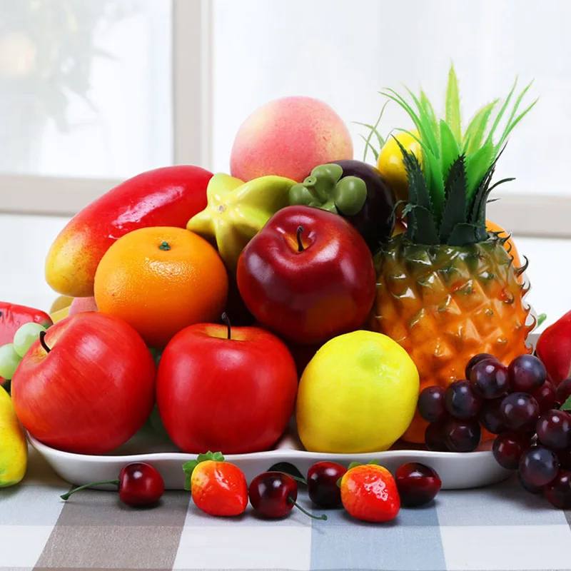

Artificial Apple Fake Fruit Home Decoration Simulation Orange Ornament Craft Food Photography props Home
