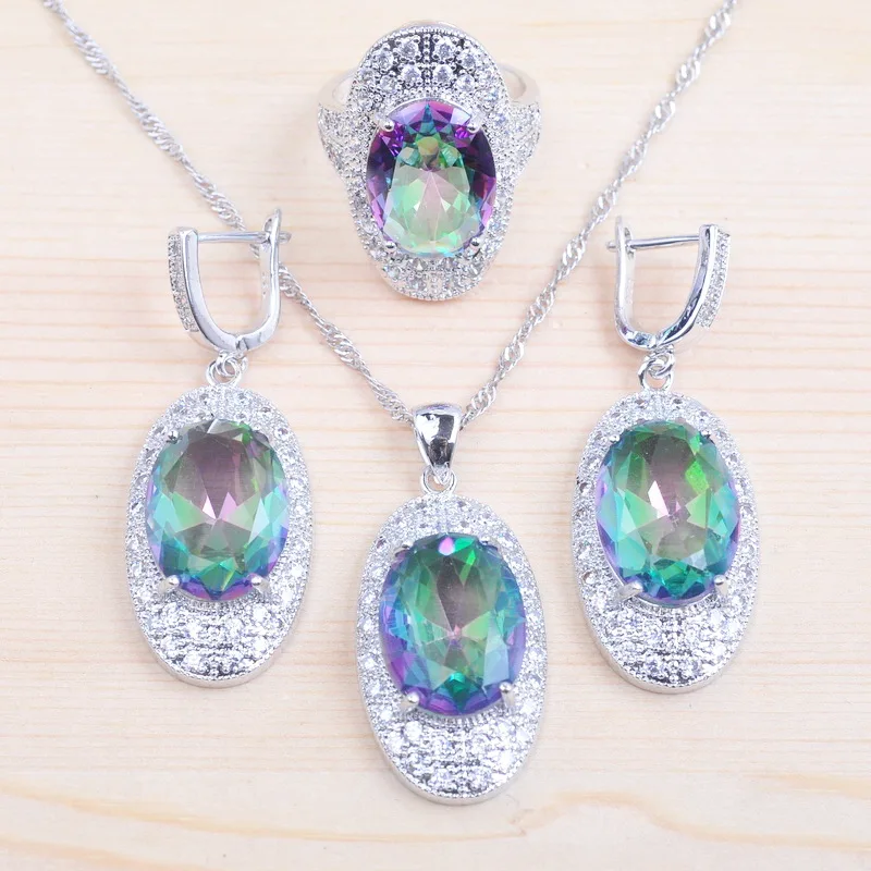 Новинка 2020 женский ювелирный комплект из колье и серёг серебристого