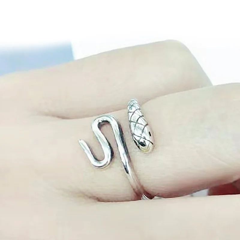 

Bohemian Ethnic 925 Sterling Silver Snake Rings for Women Bridal Wedding Vintage Open Finger Rings Christmas Gifts