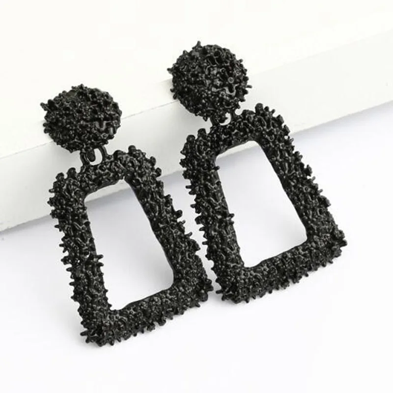 style 3 black Женские золотые большие серьги, тропические кокосовые пальмы, геометрические металлические Кокосовые серьги с джокером, летние праздничные свисающие ювелирные изделия - Окраска металла: style 3 black