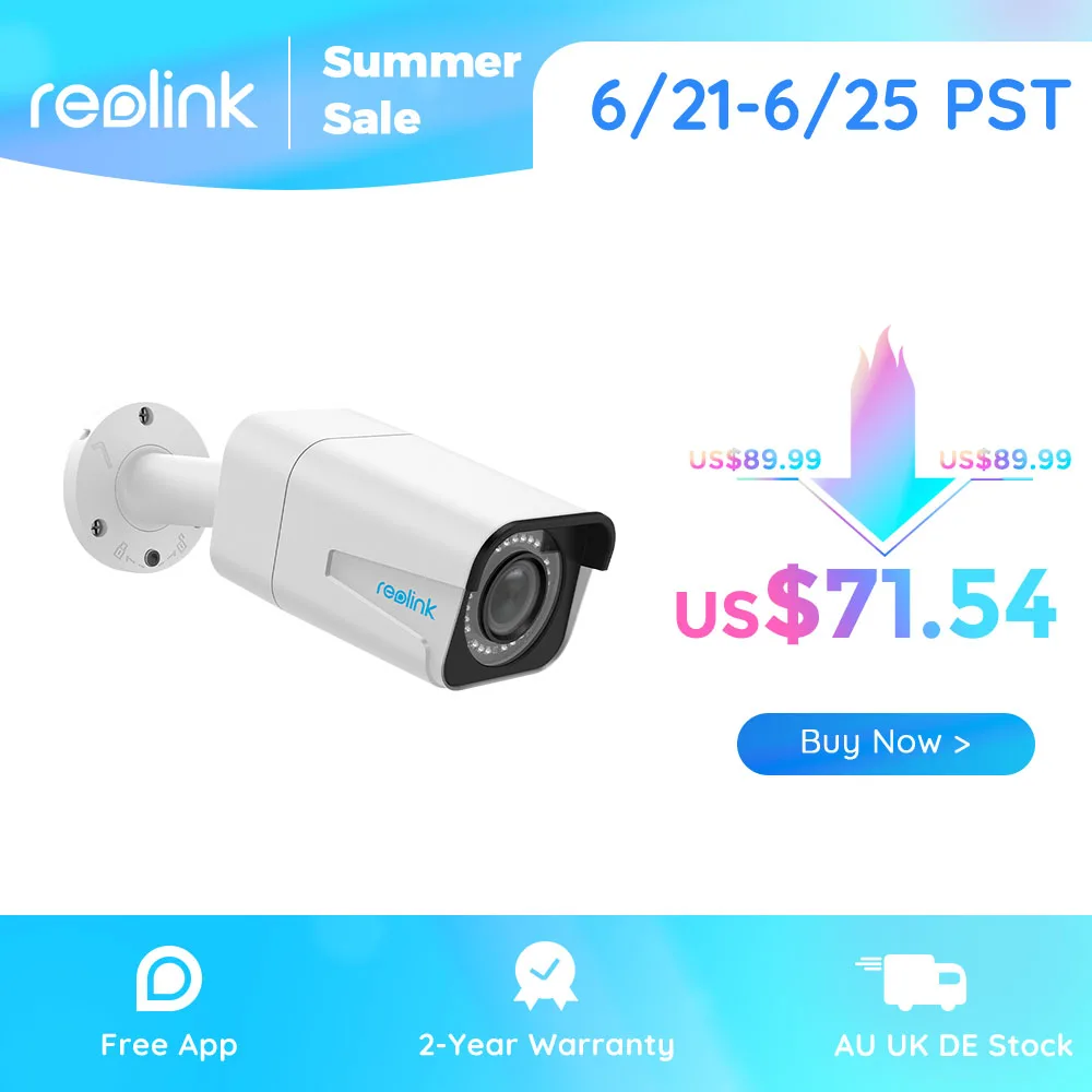 Reolink RLC 511 PoE IP камера наружная 5MP 4x оптический зум P2P дневное и ночное видение