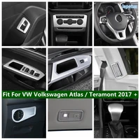 matte interior for vw volkswagen atlas teramont 2017 2020 steering wheel rear trunk control reading lights cover trim