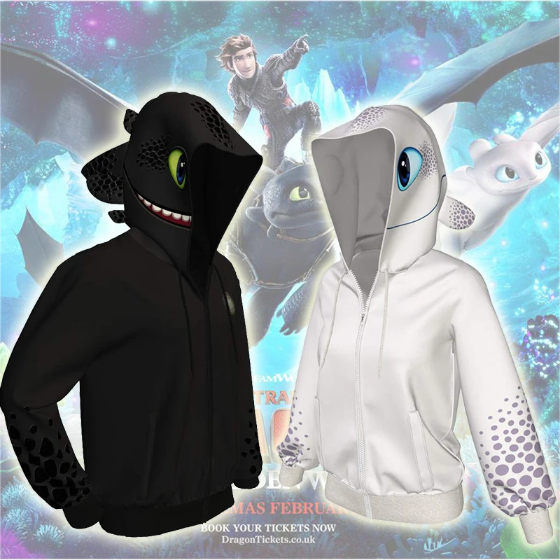 Новинка Лидер продаж детская толстовка с капюшоном и 3D-принтом Как приручить