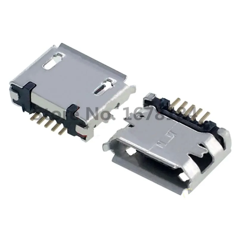 100 шт. гнездовой разъем Micro USB 5pin SMD короткий игольчатый медный корпус порт для