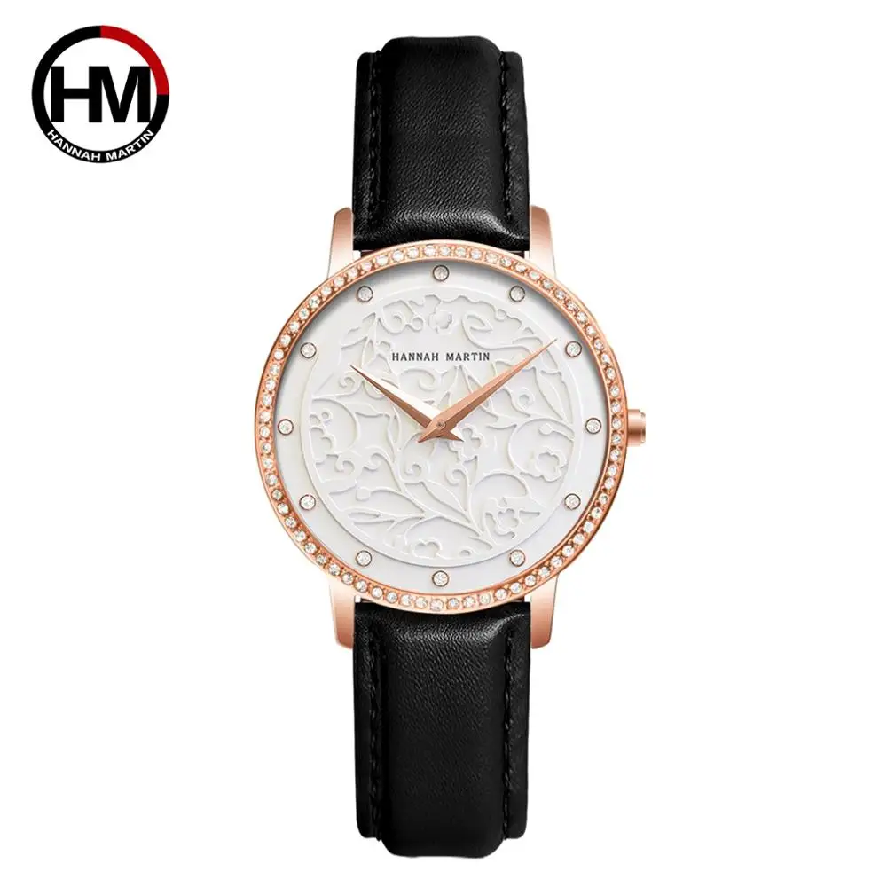 women watches leather wristwatch fashion 3d engraving japanese quartz waterproof hot top luxury brand waterproof relogio feminio free global shipping