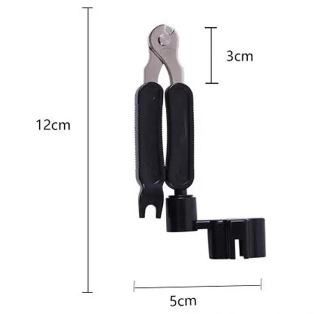 

2Pcs Three-in-one Folk Guitar String-changing Tool String Cut Pliers Guitar String Cutter (Black)