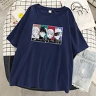 Футболки женские уличные модные футболки летние дышащие топы повседневные мягкие футболки New Jujutsu Kaisen Group аниме с принтом персонажей