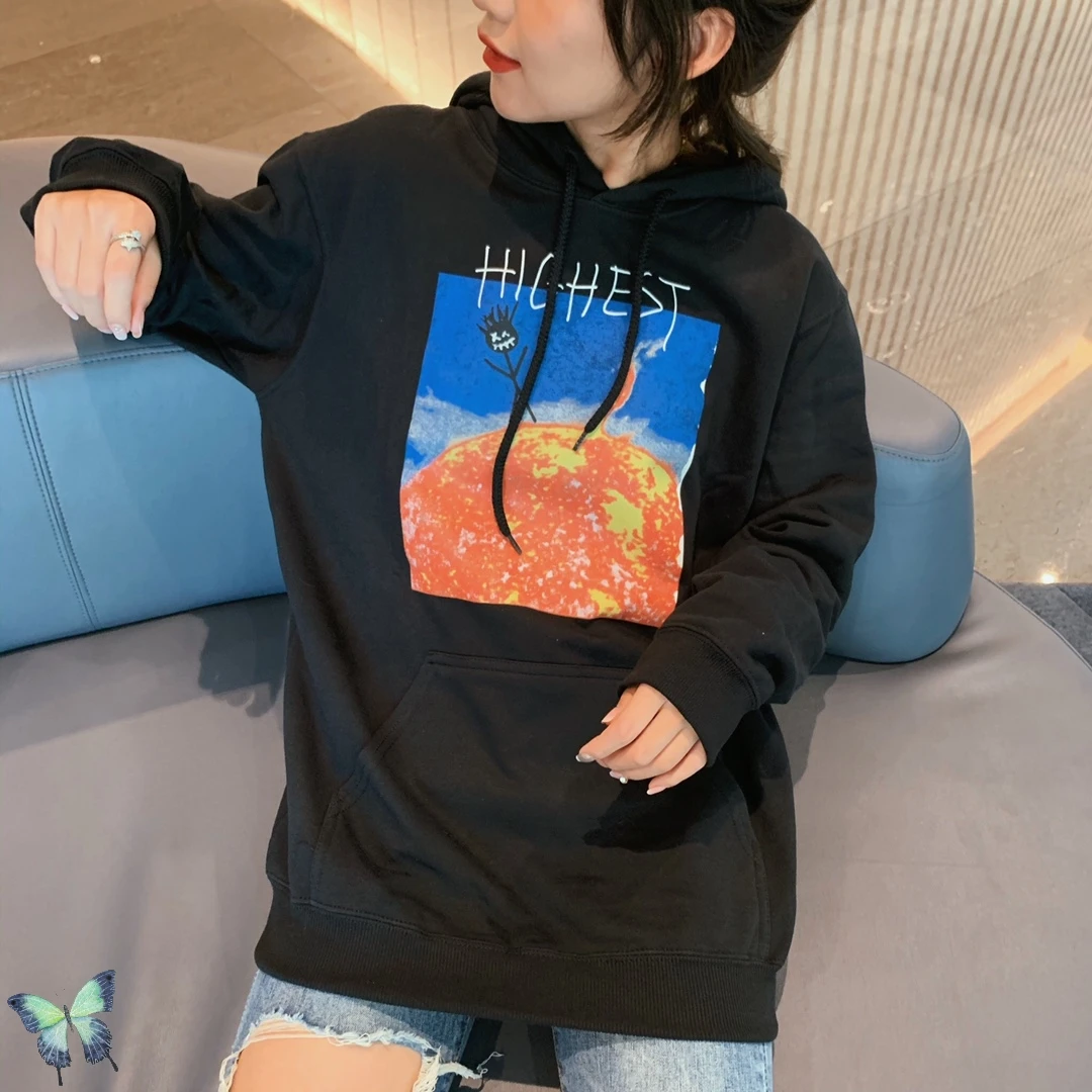 

Travis Scott Highest In The Room Sun Hoodie Men Women Hip-hop Loose Sweatshirts Travis Scott Back Panel Foam Printing Hoodies