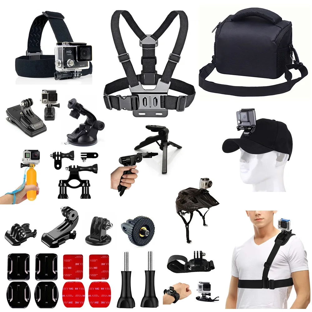 Набор аксессуаров для экшн камеры GoPro Hero 9 8 7 6 Sony X3000 X1000 AS50 AS30 AZ1 Yi 4k Mijia Insta360 Sjcam Thieye