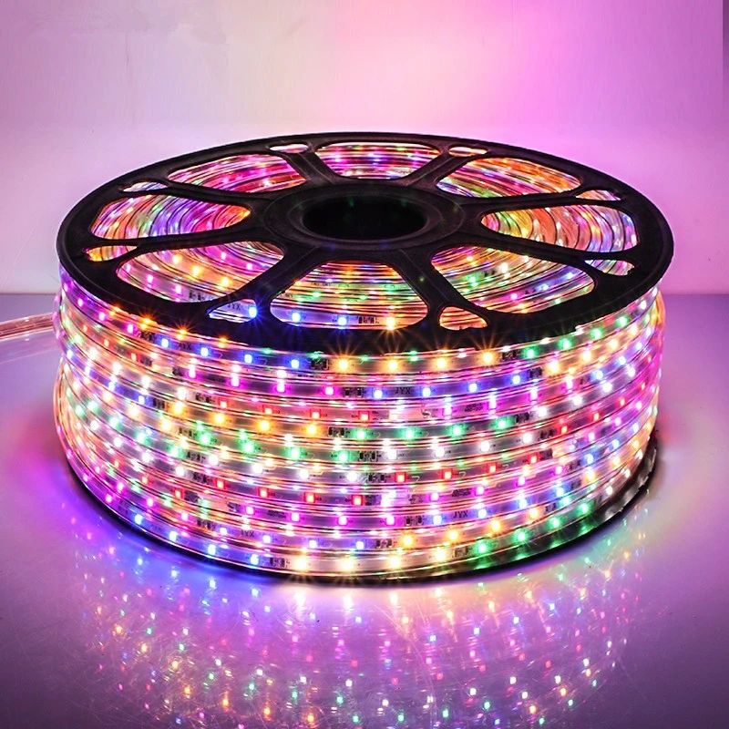 Светодиодная лента RGB Водонепроницаемая веревка AC 220V 230V 240V штепсельная вилка 2835