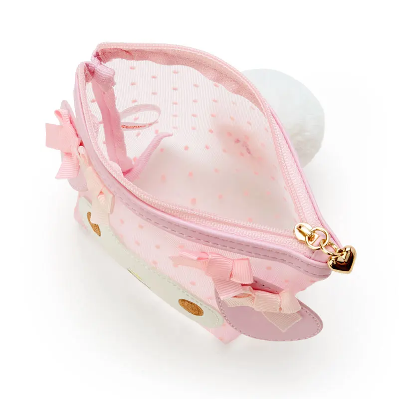 

Cute Kuromi My Melody Transparent Clear Makeup Bag Mini Small Storage Organizer Kawaii Pink Mesh Travel Cosmetic Bag Beauty Case