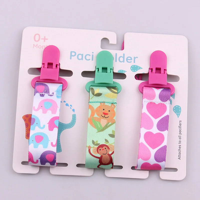 3 шт. детские соски с зажимами для новорожденных Мультяшные зажимом цепочка