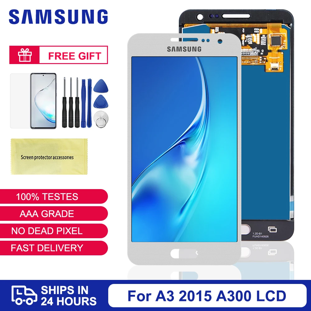 ЖК дисплей для Samsung Galaxy A3 2015 A300 сенсорный экран A3000 A300F A300FU A300DS A300X A300F/DS дигитайзер в